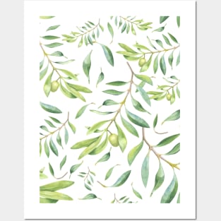 Olives - Mediterranean pattern Posters and Art